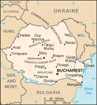 מפת רומניה